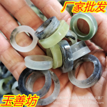 岫玉戒指毛坯玉石原石跑环半成品跑江湖摆摊现场制作玉料厂家批发
