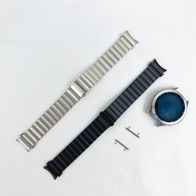 For Samsung Galaxy Watch 4 classic Bamboo Strap One Bead Butterfly Buckle Stainless Steel Strap