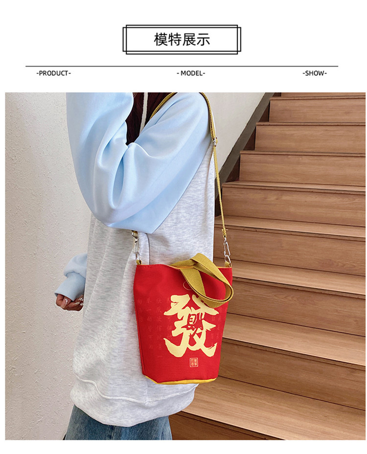 2025 New Year's Money bag, single-shoulder crossbody bag, portable handbag, red lucky bag for the Year of the Snake, canvas undefined