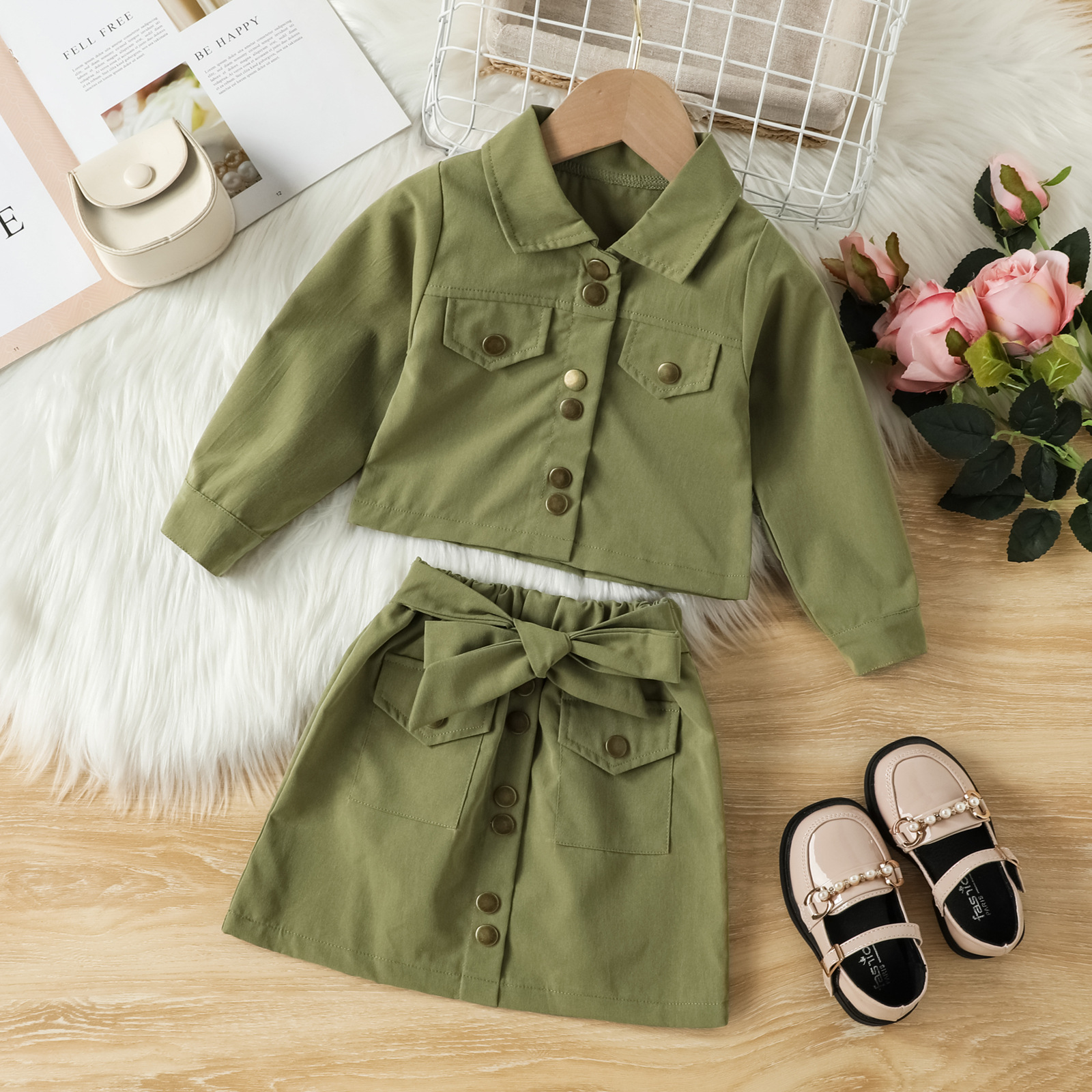 Fashion Solid Color Cotton Girls Clothing Sets display picture 6