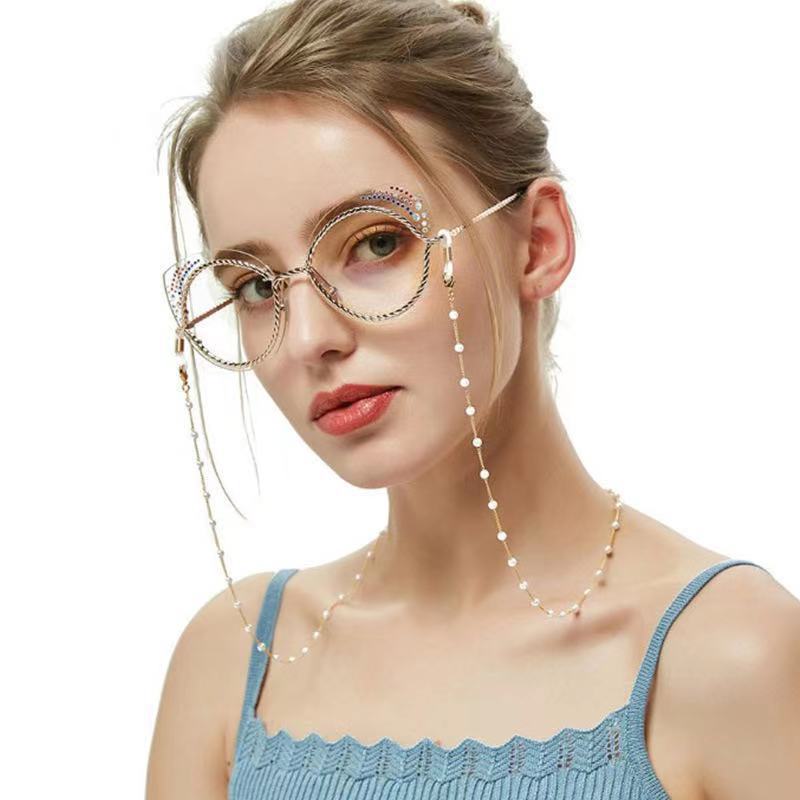 Amazon Cross-border New Product, Artistic Youth Versatile Trendy Chain, Anti-slip Chain, Handmade Pearl Eyeglass Chain