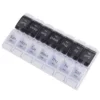 Weekly14 grid seal moisture-proof pressing and bounce switch removable double row black and white medicine box