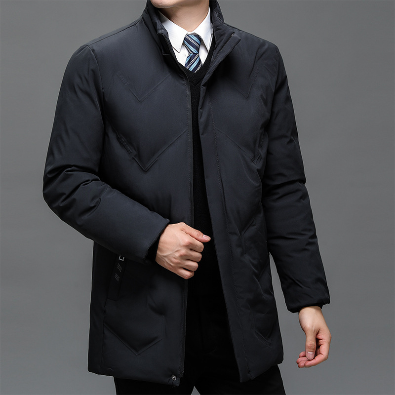 2023 ropa de invierno plumón hombre ropa de algodón casual a prueba de viento chaqueta caliente para papá de cuello de mediana edad ropa abuelo