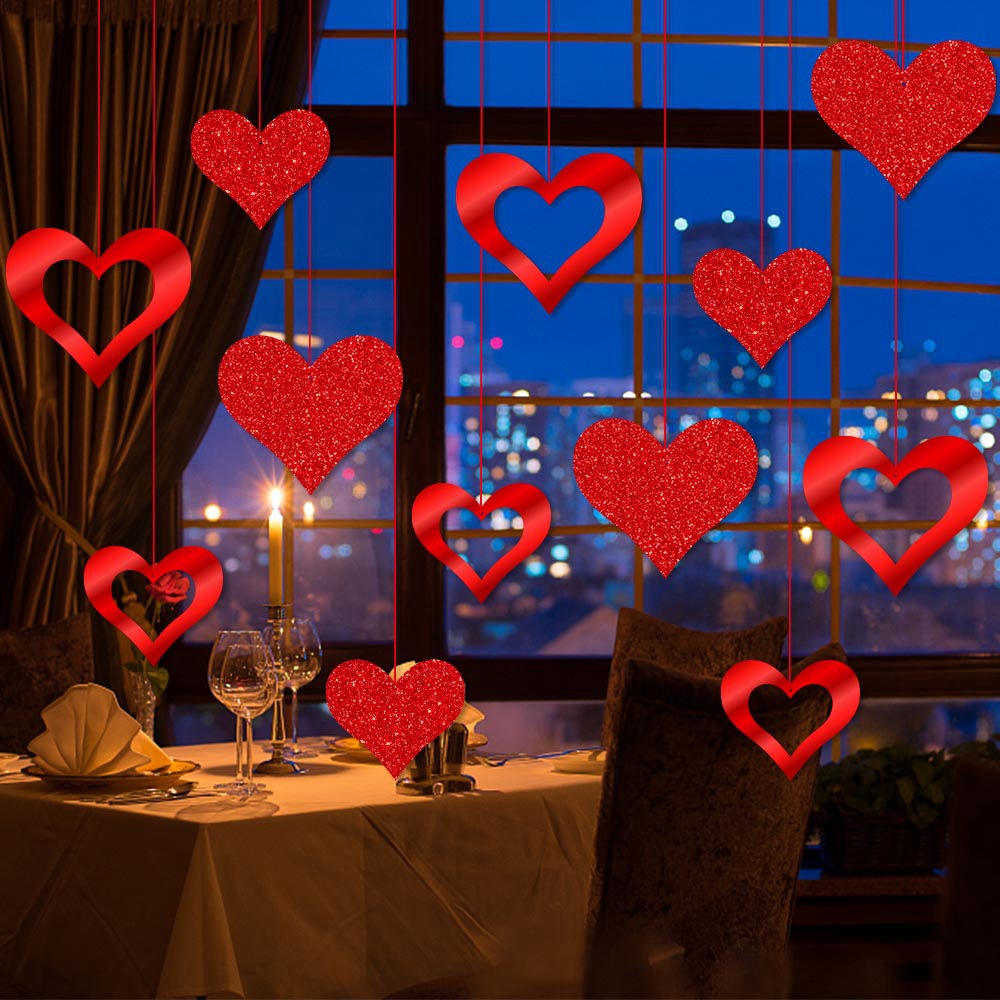 Transfronterizo nuevo día de San Valentín decoración amor colgante día de San Valentín propuesta de matrimonio colgante en forma de corazón atmósfera diseño props