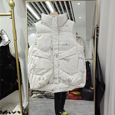 羽絨馬甲女2021新款爆款短款網紅同款亮面免洗白鴨絨時尚坎肩馬夾