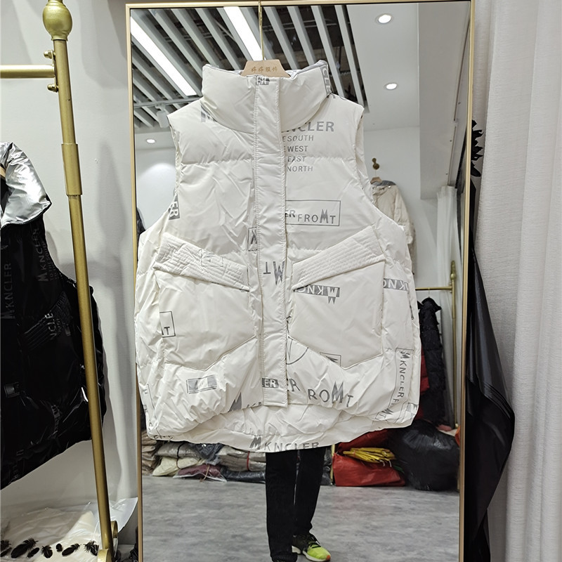 羽絨馬甲女2021新款爆款短款網紅同款亮面免洗白鴨絨時尚坎肩馬夾