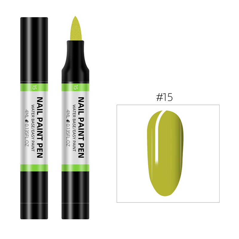 Nuevo producto transfronterizo Lápiz de pintura de esmalte de uñas de 24 colores Lápiz de pintura 3D Lápiz de pintura de uñas de punto a base de agua Lápiz de esmalte de uñas inodoro