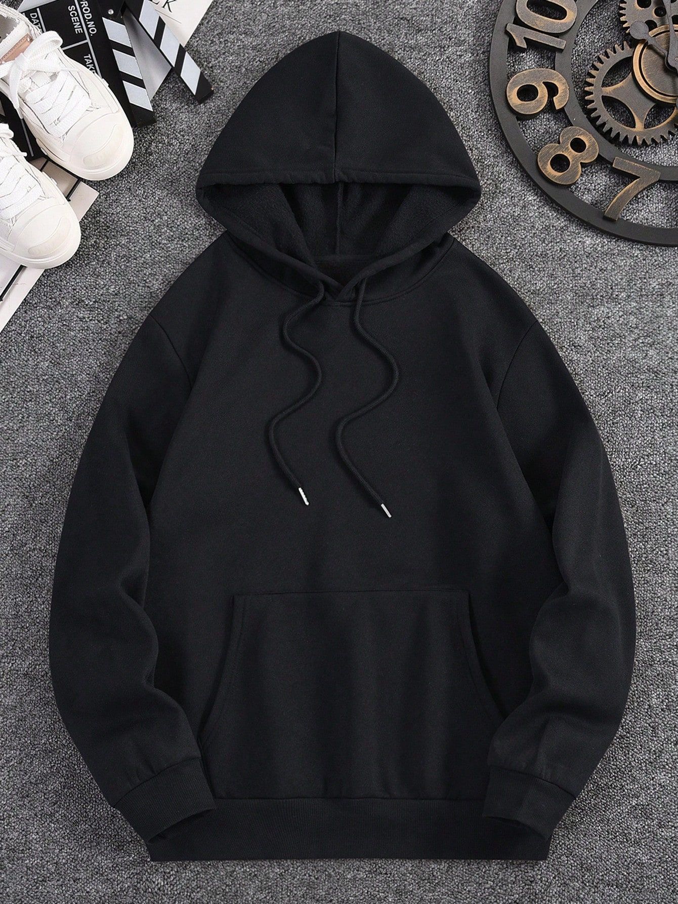 Felpa con cappuccio spessa, nuova, autunno inverno, versatile, ampia, con stampa floreale e teschio, per donna_voghion.com