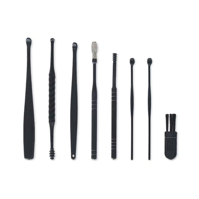 Juego de limpiadores de oídos portátiles en existencia, juego de 6 piezas, limpiadores de oídos con resorte en espiral para el hogar, herramientas para limpiar los oídos.