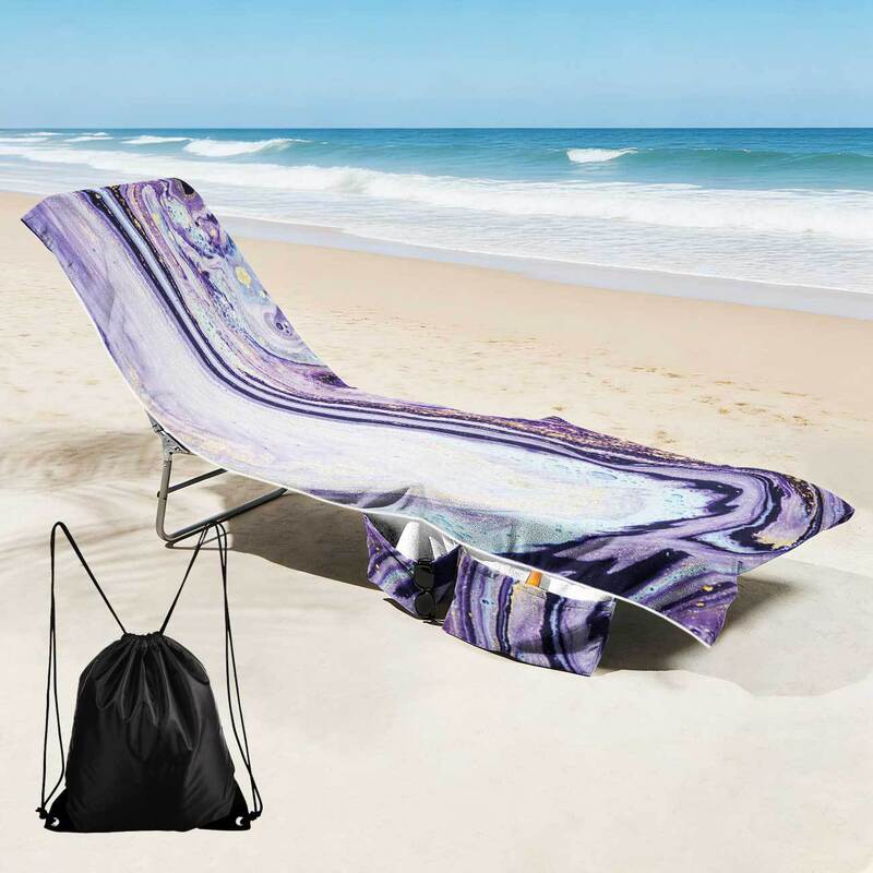 Cross-Border Exclusive Supply of Beach Chair Covers with Storage Pockets, Machine Washable Lounge Chair Covers, and Portable Drawstring Beach Towels Cross-Border Exclusive Supply of Beach Chair Covers with Storage Pockets, Machine Washable Lounge Chair Covers, and Portable Drawstring Beach Towels