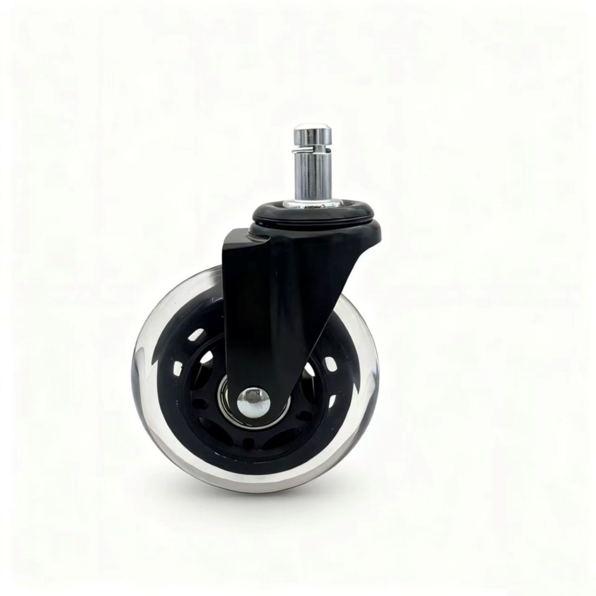 工厂办公椅脚轮 透明轮3寸PU轮子11*22聚氨酯透明轮跨境热销