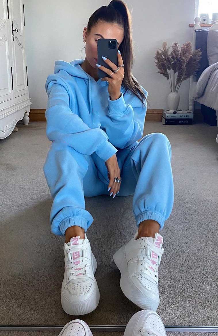 Ensemble Décontracté Femme À Capuche Avec Pantalon Et Poches_voghion.com