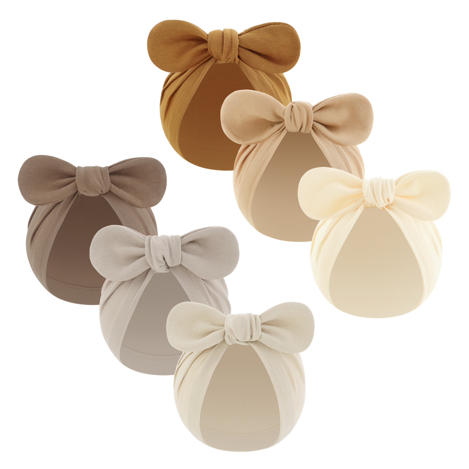 106059819@qq.com Baby Indian Spring Autumn, Knotted Solid Color For Boys And Girls, Newborn Bowknot Rabbit Ear Pullover Hat_voghion.com