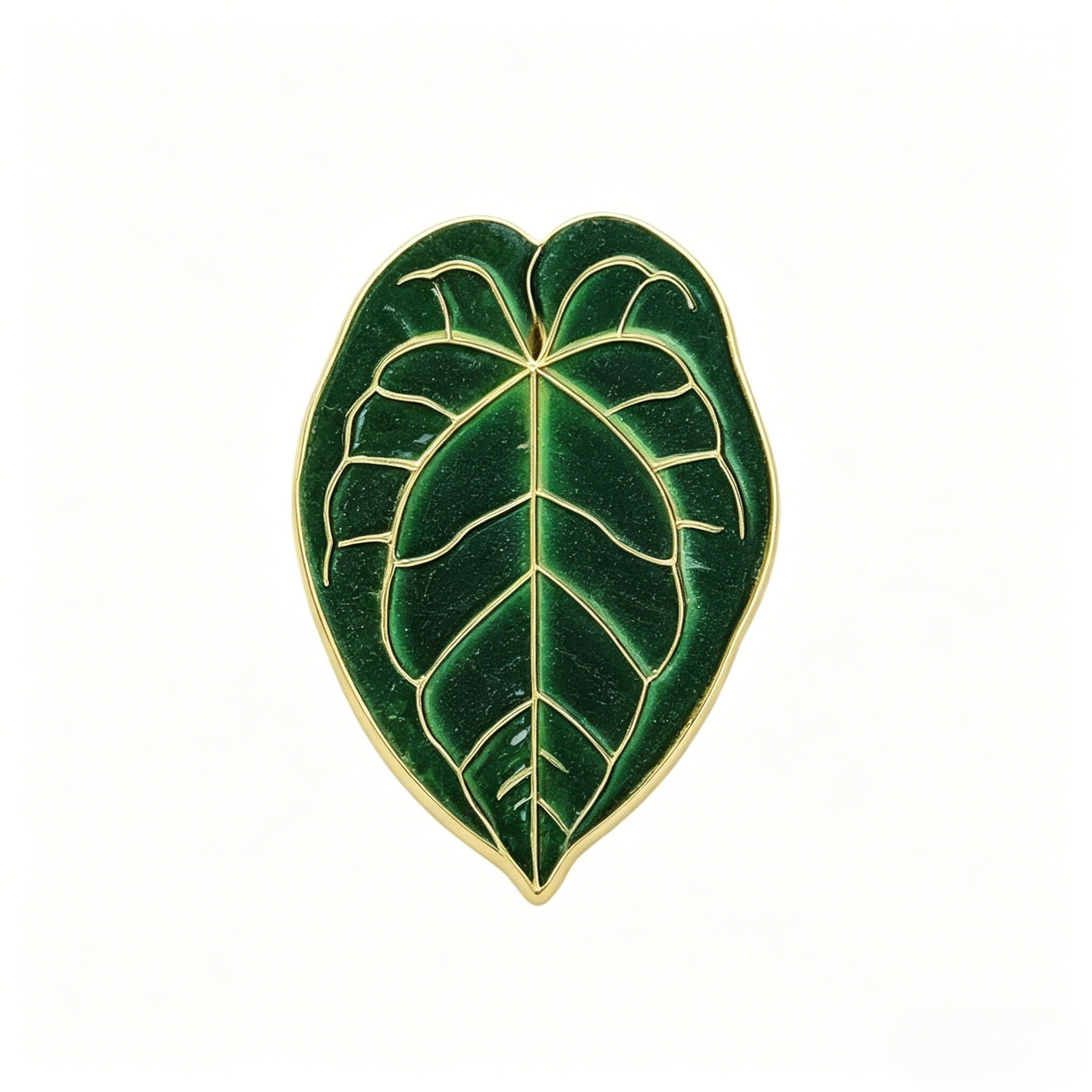 Plantas tropicales broche de color hoja de bambú de espalda insignia de aleación pin ropa bolsas de lápiz accesorios mochilas al por mayor en stock
