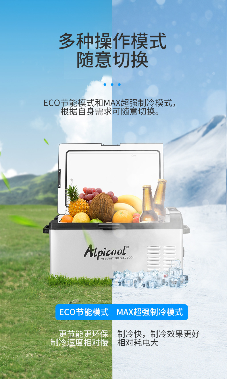 Ice Tiger Compressor Car Refrigerator, Dual-Use for Car and Home, Freezing and Refrigeration, 12V24V Portable C30 Dormitory Mini Refrigerator