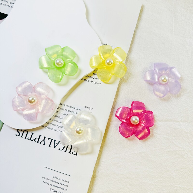 45mm Han Feng Jelly Color Small Fresh Plastic Shoe Buckle Hairpin Paste DIY Pendant Keychain Pendant