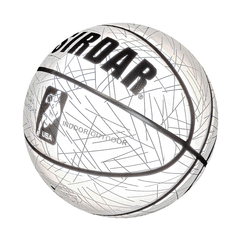 Venta al por mayor de hombres y mujeres N ° 7 N ° 5 reflexivo baloncesto luminoso adulto niños competencia entrenamiento antideslizante resistente al desgaste baloncesto regalo