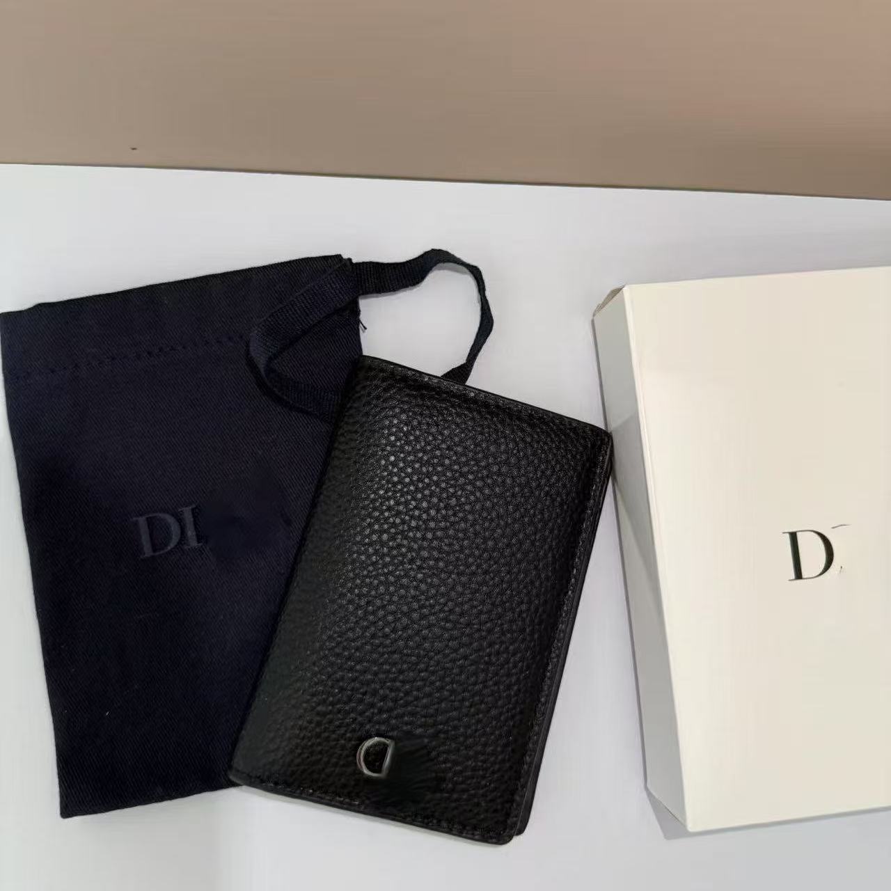 D nuevo regalo de alta calidad litchi negro piel de ternera flip cartera bolso de certificados multifuncional bolso de cambio