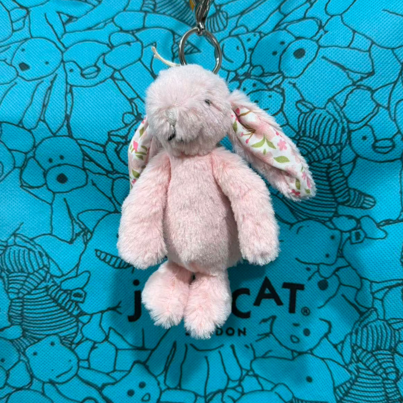 Floral large pink rabbit pendant