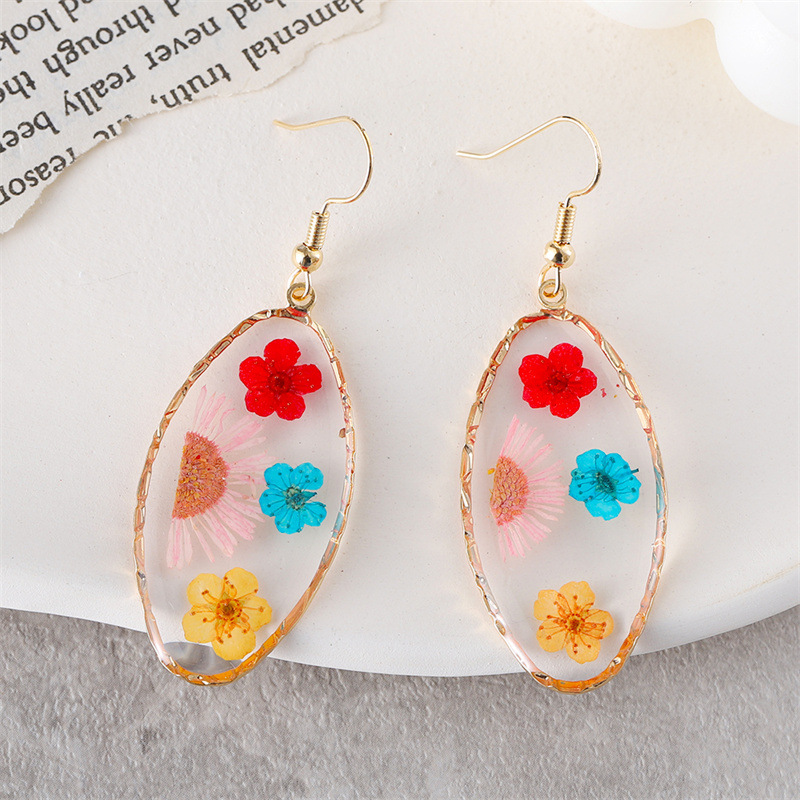 15g Weight Zinc Alloy Ear Needle Material Drop Earrings Classification 1 Pair Quantity Casual Occasion Zinc alloy Material Floral Pattern Unisex Gender Epoxy Design Pastoral, Simple Style Style 1 Pair Pastoral Simple Style Floral Epoxy Zinc Alloy Drop Earrings 8