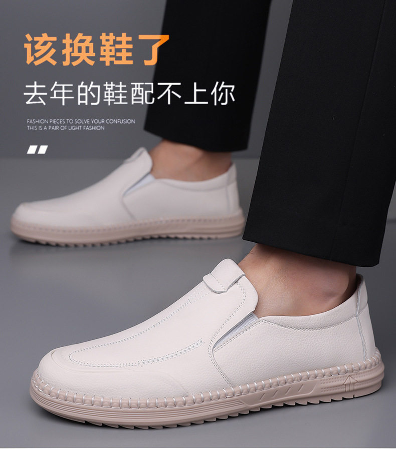 Giày lười nam da bò mũi tròn xỏ chân đế mềm thoáng khí, gót thấp 1–3 cm — GX2313 Màu nâu, GX2313 Màu đen, GX2313 màu trắng chi tiết 6