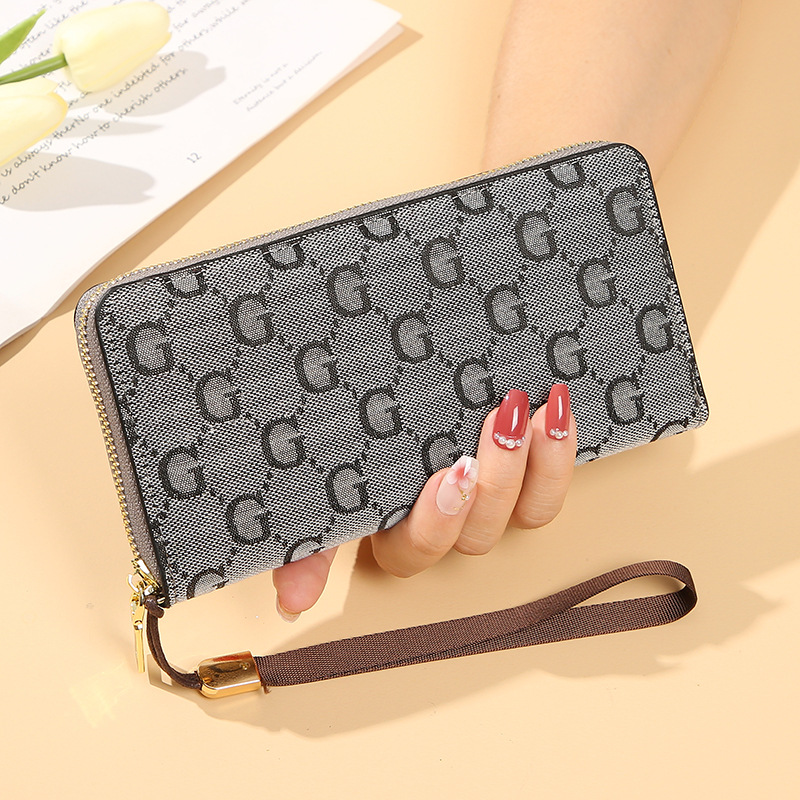 Wallet Women's Long Clutch Bag 2023 New Fashion G-shaped Large Capacity Zipper Women's Wallet Card Bag Mobile Phone Bag