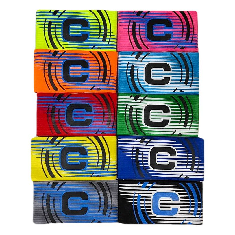 Производитель полосатых повязок на руку, капитанская повязка для футбольных тренировок, эластичная и растягивающаяся C-образная повязка для соревнований