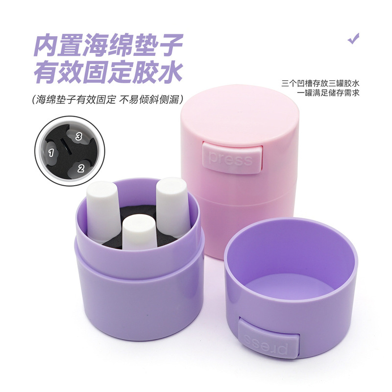 Cross-border hot sale Press glue storage tank grafting eyelash tool glue sealed storage box fresh-keeping anti-condensation