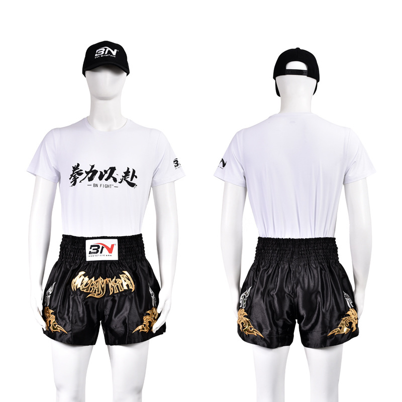 BN FIGHT Muay Thai Shorts Adult Sanda Fighting Pants Boxing Fighting Training Clothing Competition Clothing