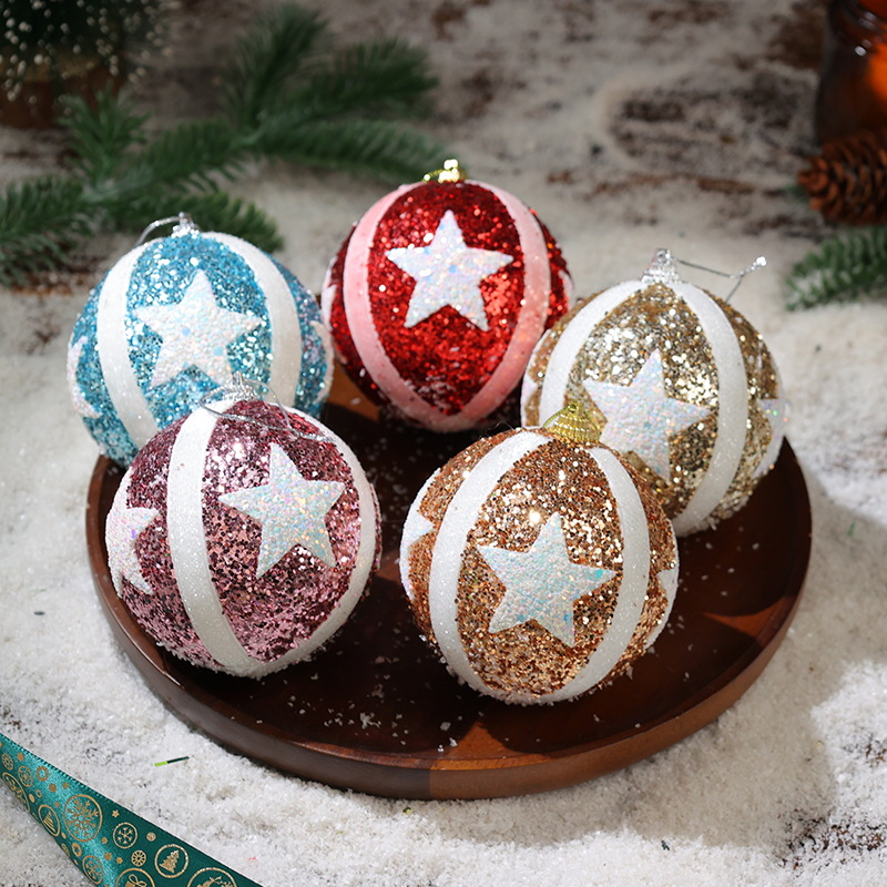 8cm bola de Navidad decoración de árbol de Navidad colgante de bolas de colores colgante colgante de Navidad decoración de Navidad accesorios de decoración