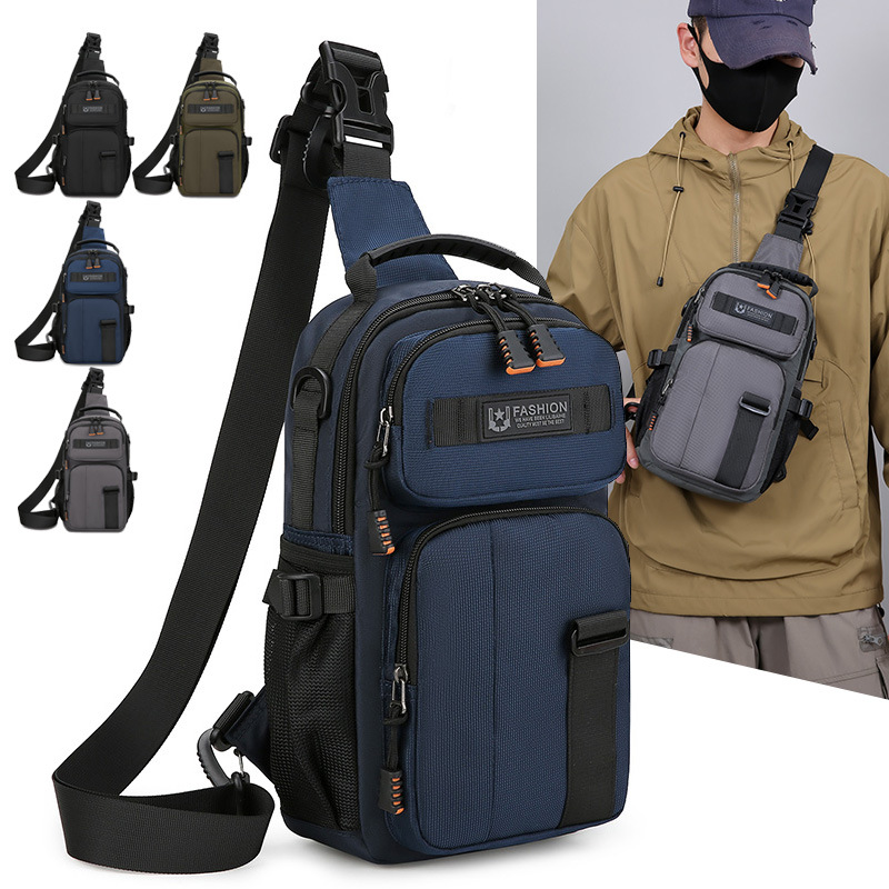 Nuevo bolso de pecho casual para hombres, función deportiva al aire libre, personalidad, mochila de hombro, mochila portátil de gran capacidad.