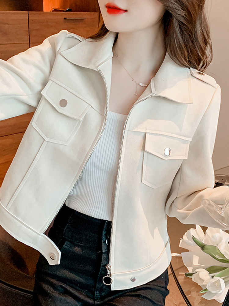 2025 Spring Autumn Women's Tweed Short Coat New French Socialite Elegant Motorcycle Jacket Long Sleeve Top