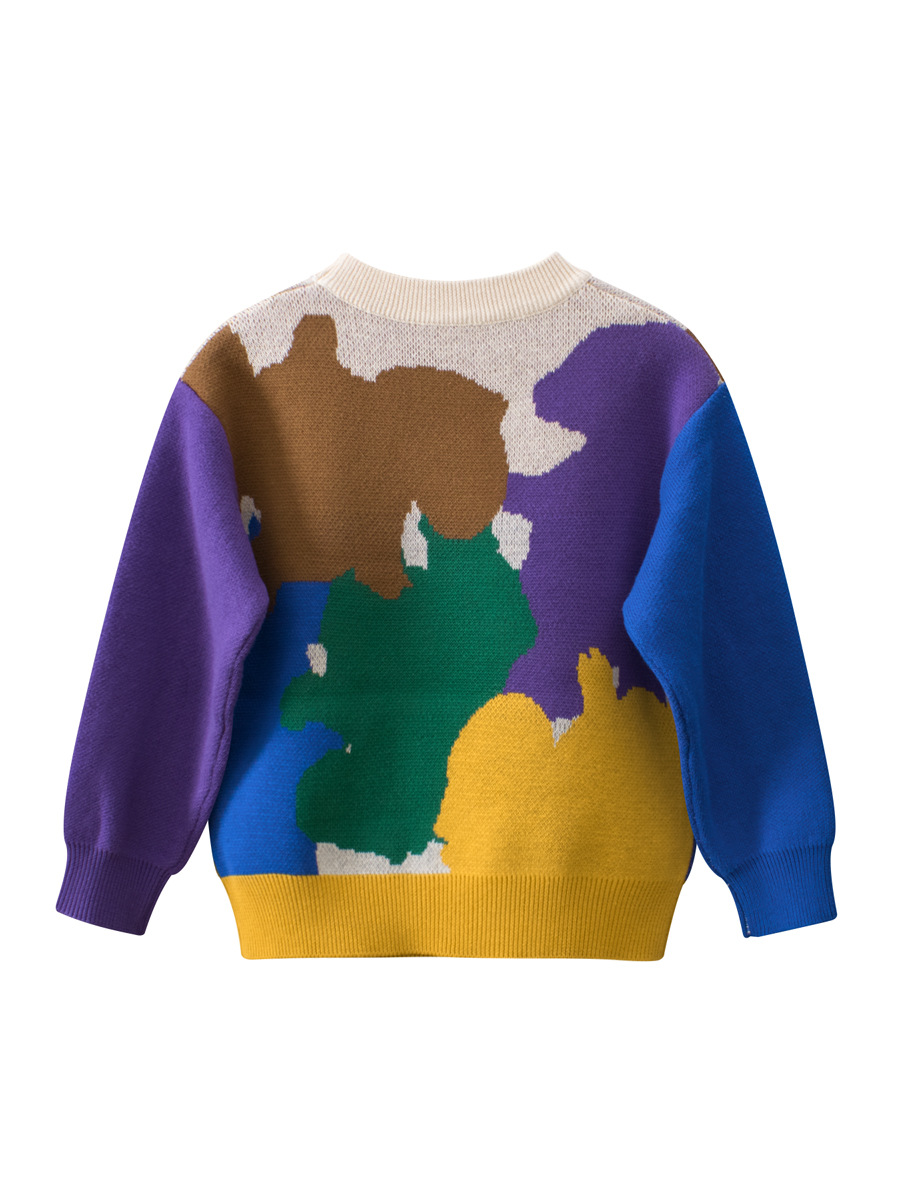 27 niños ropa de estilo coreano para niños suministro transfronterizo otoño e invierno nuevo suéter para niños ropa de bebé para niños prendas de punto al por mayor