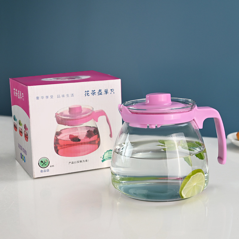 Moda Lila olla conjunto de cinco piezas hogar de gran capacidad botella de agua fría jugo olla a prueba de explosión de alta temperatura resistente tetera venta al por mayor