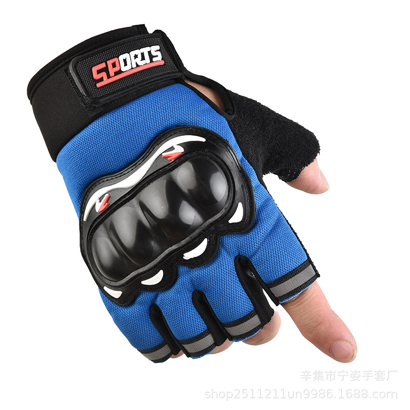 Motocicleta medio dedo guantes hombres antideslizante protector resistente al desgaste motocicleta bicicleta entrenamiento táctico medio dedo guantes deportivos mujeres