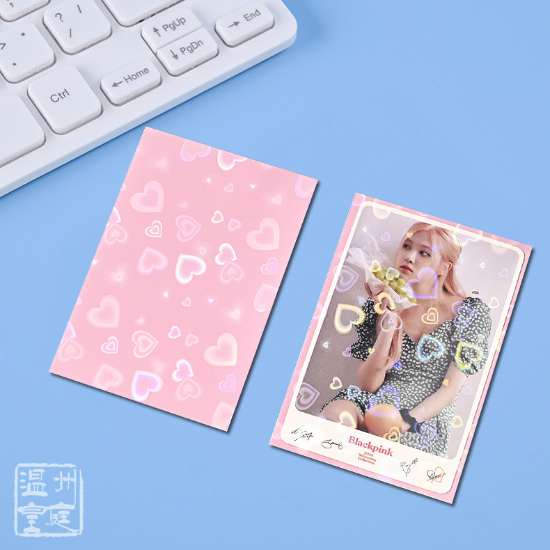 Estilo de ins transparente película de tarjeta de dos capas película de tarjeta láser película de tarjeta esmerilada estrellada tarjeta pequeña estrella de aidou titular de la tarjeta de película