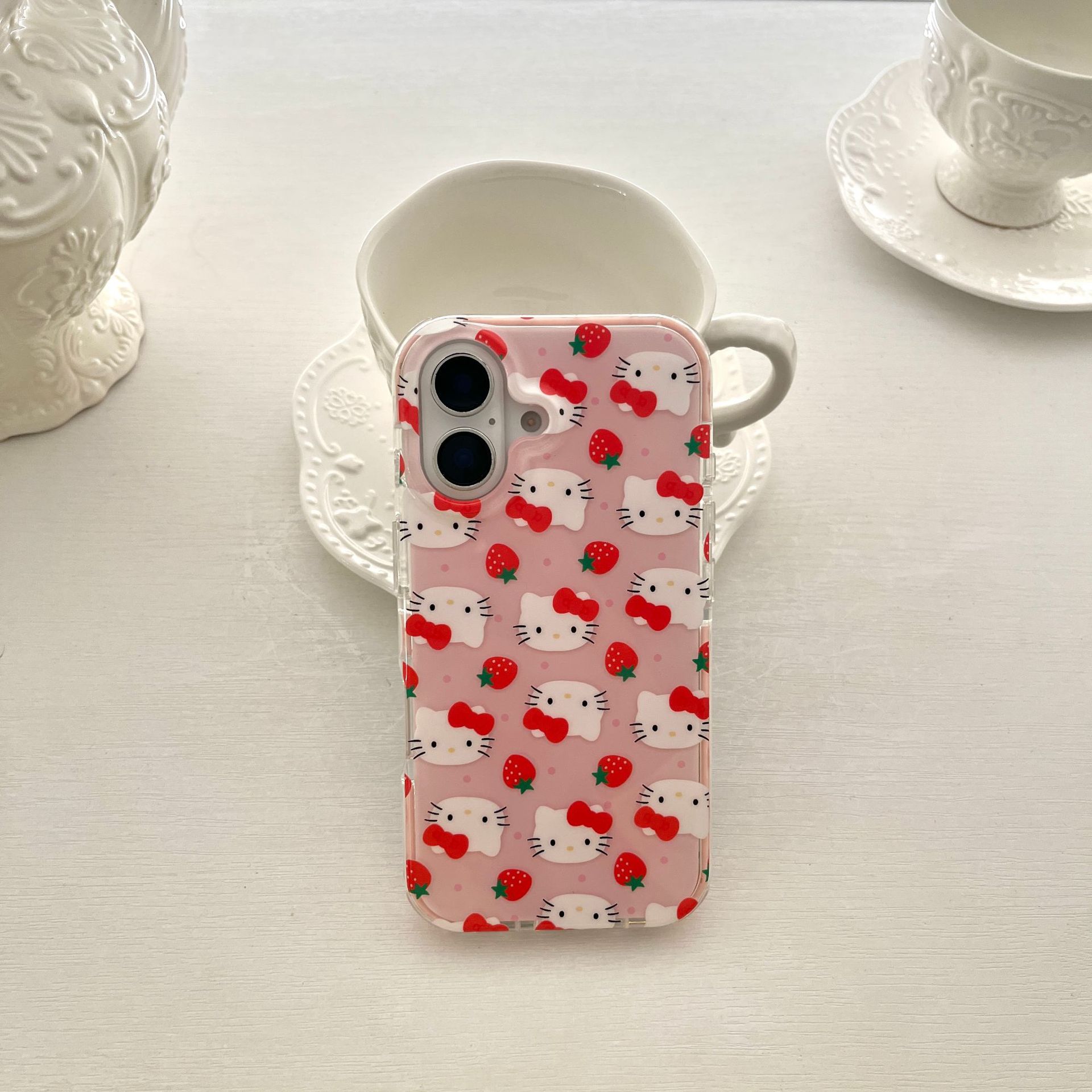 Corazón de niña linda pantalla completa KT cat para Apple 16ProMax funda para teléfono móvil 15Pro cadena 14/13 nuevo 15PM