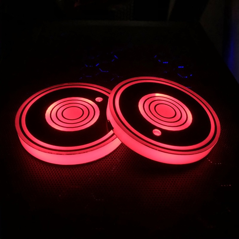 Auto luminiscente cojín de taza de agua LED de atmósfera de anillo planetario lámpara de inducción de colorido cojín de taza de agua cojín de taza de agua image 6