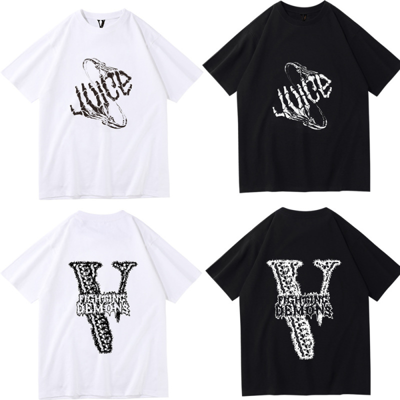 Long-Term Amiri New Vlone Cross-Border T-Shirt Street Wear Summer Fashion Shirt Letter Printing Design
