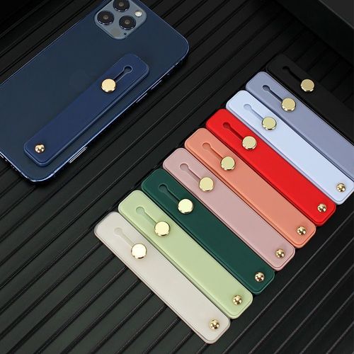 Phone Ring Finger Holder for Women, Push-Pull Type Bracket, Extendable Simple Color Silicone Wrist Strap Bracket, Anti-Fall Eyebrow Razor