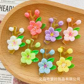 仿真桃花花枝树枝配件diy洞洞鞋手机发夹头饰手手机壳奶油胶装饰