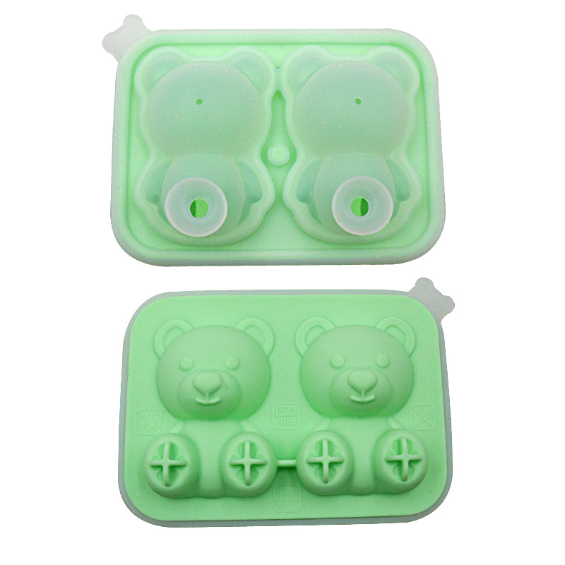 Nueva silicona Internet celebridad oso cubo de hielo molde casero leche té café bebida compañero lindo DIY hielo bandeja fabricación