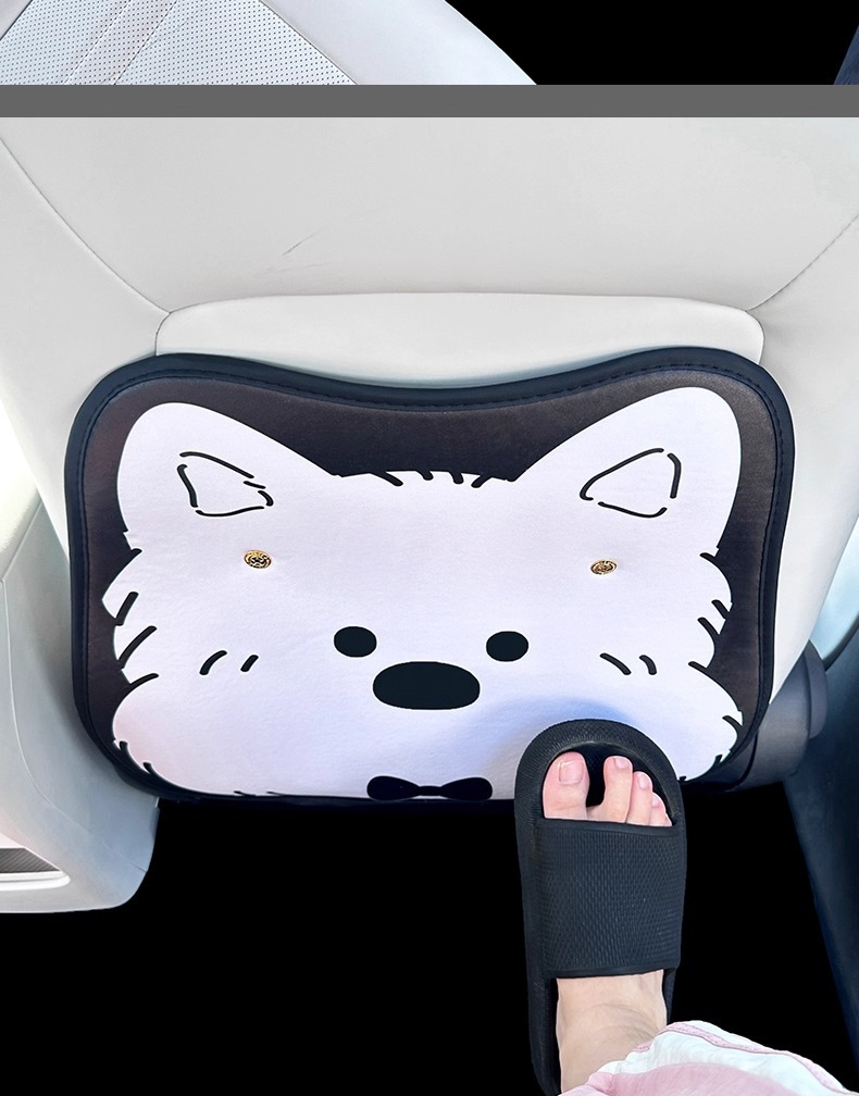 Suitable for Geely Xingyue car seat back anti-kick pad, cute cartoon interior decoration, leather protective accessories for women