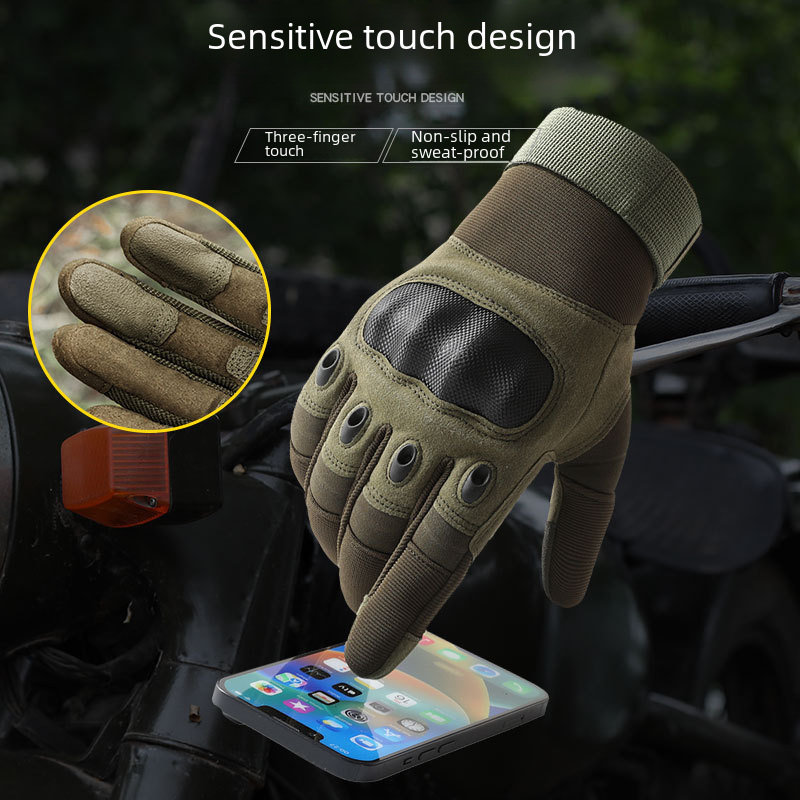Tactical Gloves Men's Z192 Soft Shell Protective Pad Long Finger Touch Screen Fighting Non-slip Outdoor Military Fan Riding Gloves Men_maomaolike.com
