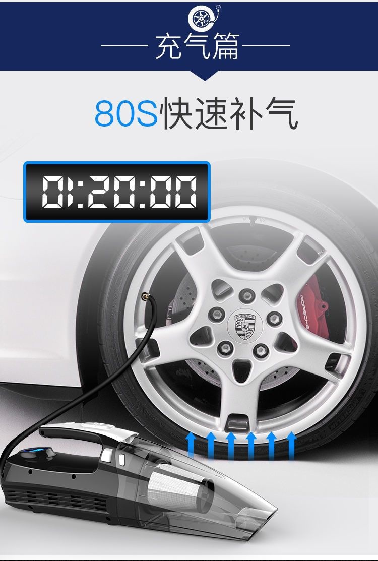 Car-mounted wireless vacuum cleaner and air pump, handheld dual-use for dry and wet cleaning, high-power vacuum and air pump all-in-one machine