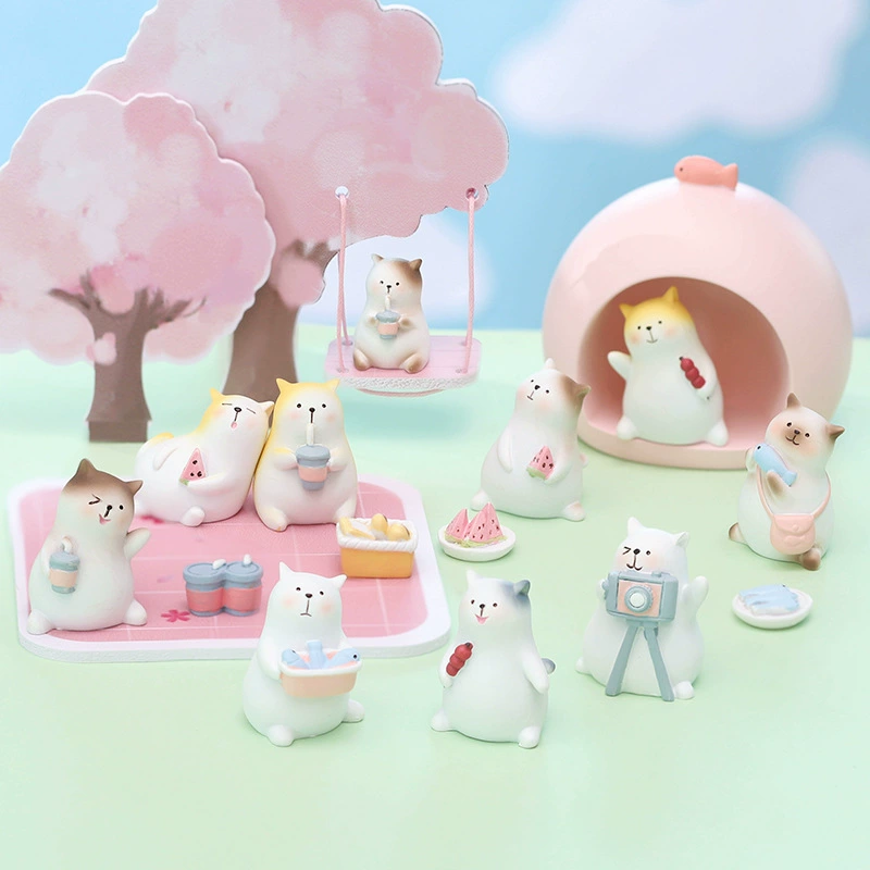 Cute minifigure, small table toy, cat, Birthday gift