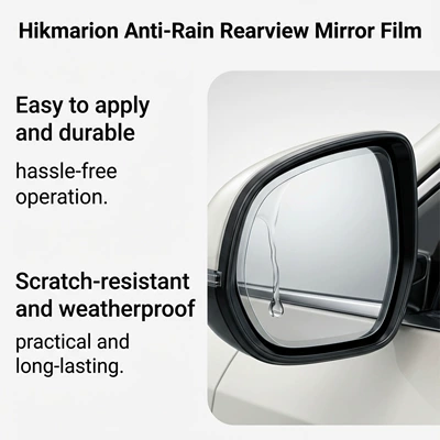 the Mirror and Keeps Visibility – Rearview mirror rainproof sticker