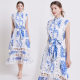 5140 French Style Elegant Palace Hollow Lace Skirt Summer Collar Slim dress Women