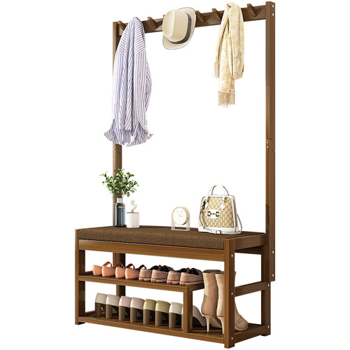 Household storage rack, shoe bench, shoe rack, shoe bench, clothes rack, bedroom door coat rack, floor-standing bedroom clothes rack