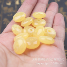 荧光 二代蜜蜡散珠14mm隔片文玩核桃手串白花蜜蜡飞碟隔片diyE18